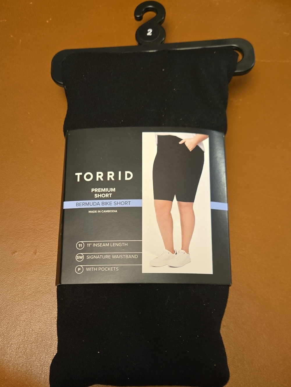 Torrid Black Bermuda 11" Bike Short With Pockets- Classic Solid Size 2